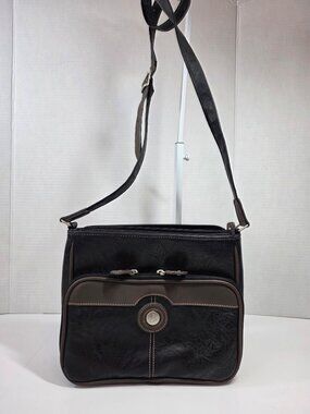 Moulton Black Ranch Canada Leather Crossbody Purse Black Brown Multi-Zip Bag